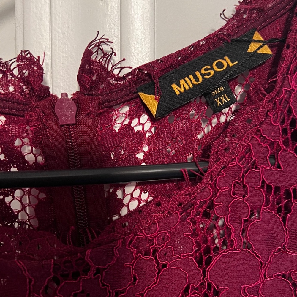MIUSOL BURGUNDY DRESS